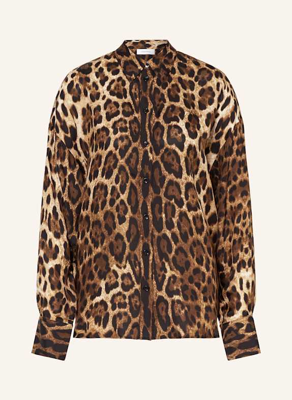 darling harbour Oversized-Hemdbluse mit Seide LEOPRINT