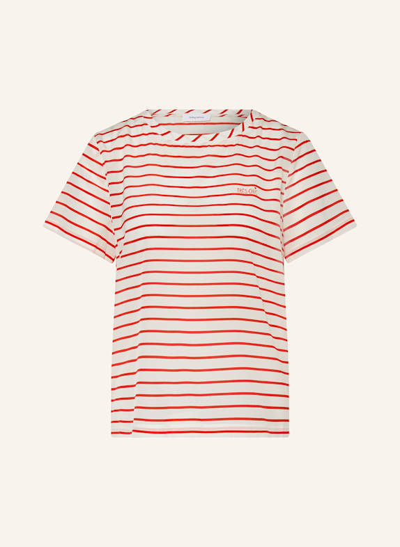darling harbour Blusenshirt aus Seide ROT / OFFWHITE