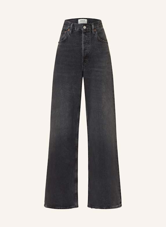 AGOLDE Jeans DAME hich hitch (blk w/ finished hem)