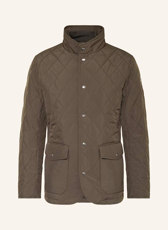 HACKETT LONDON Prošívaná bunda s krycí légou KHAKI