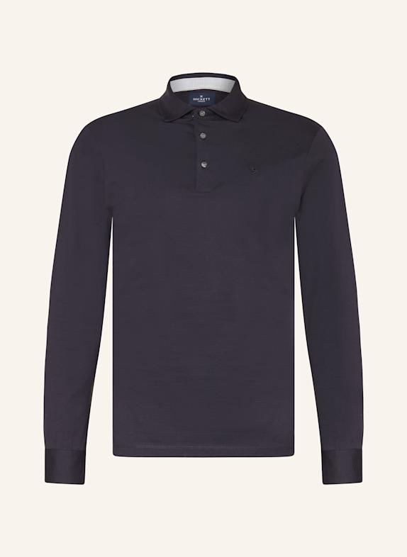 HACKETT LONDON Žerzejová polokošile Slim Fit TMAVĚ MODRÁ