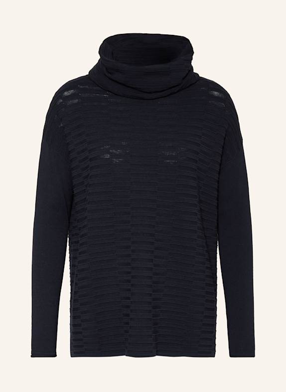 ELENA MIRO Pullover mit abnehmbarem Kragen DUNKELBLAU