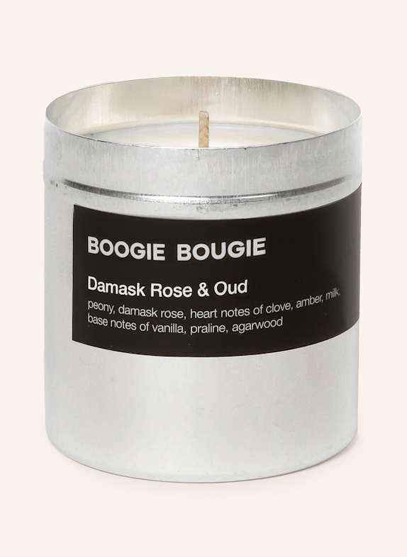 BOOGIE BOUGIE Duftkerze DAMASK ROSE & OUD SILBER/ WEISS