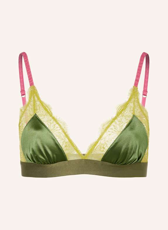 LOVE Stories Triangel-BH LOVE LACE aus Satin GRÜN/ OLIV/ HELLGRÜN