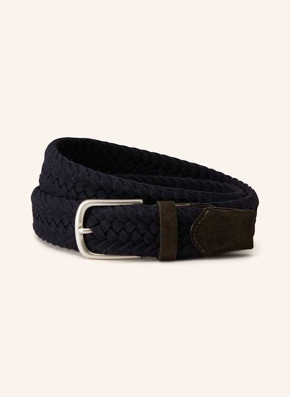windsor. Leather belt DARK BLUE/ DARK BROWN