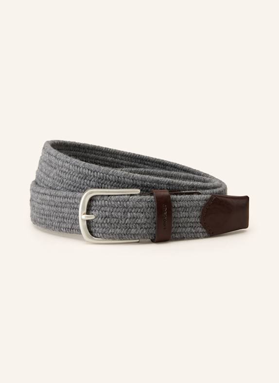 windsor. Leather belt GRAY/ DARK BROWN