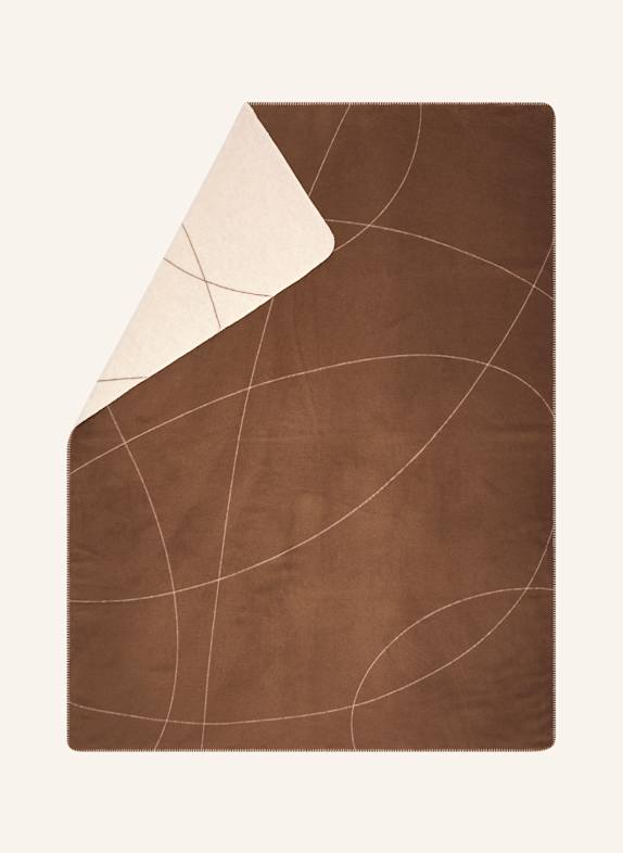 David Fussenegger Plaid SAVONA MARRON/ CRÈME