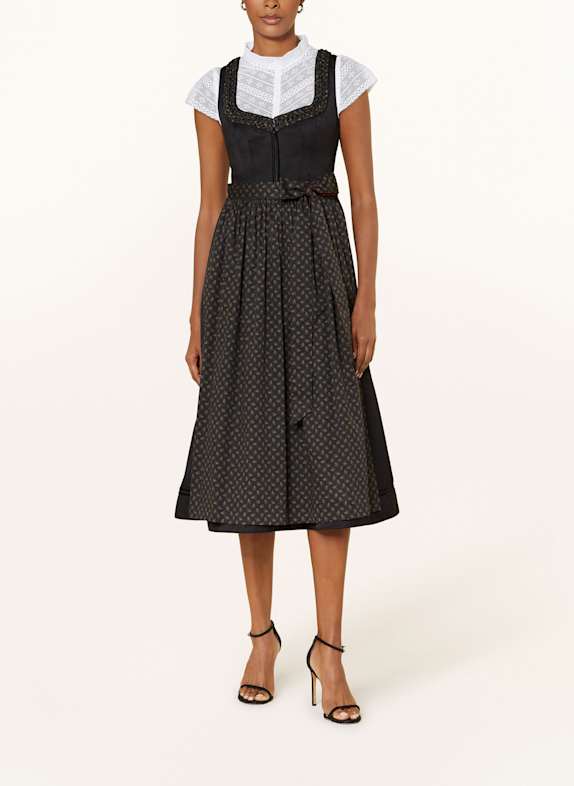 anno domini Dirndl EVAMARIE NOIR / VERT / FUCHSIA