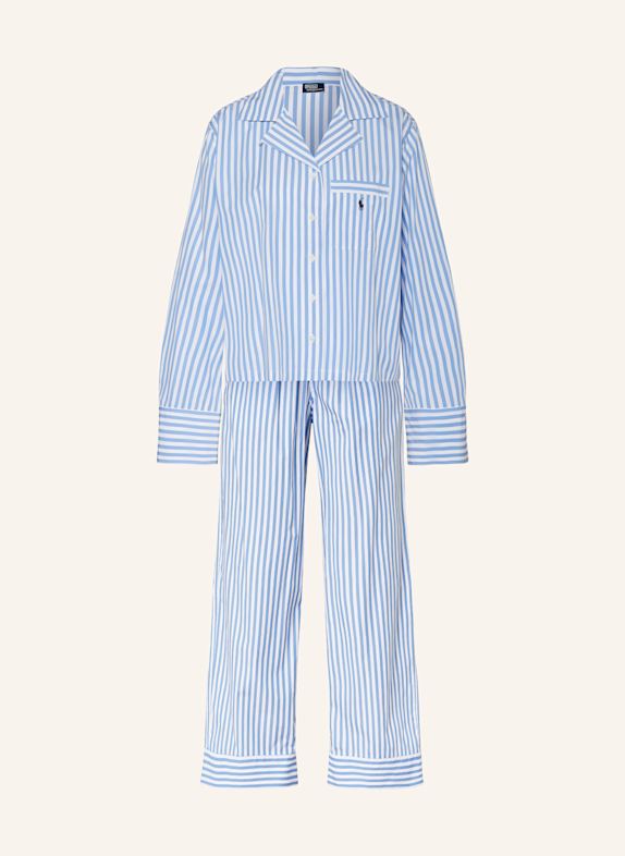POLO RALPH LAUREN Schlafanzug WEISS/ HELLBLAU
