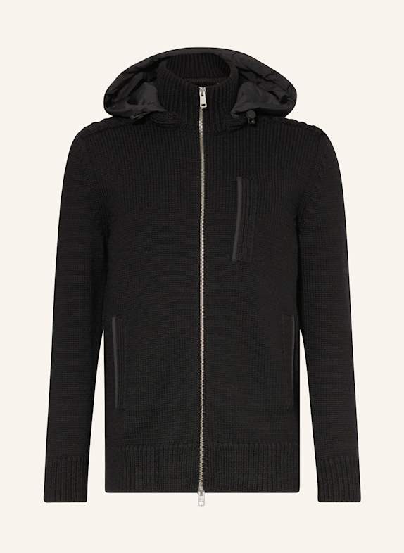 Marc O'Polo Strickjacke mit abnehmbarer Kapuze SCHWARZ