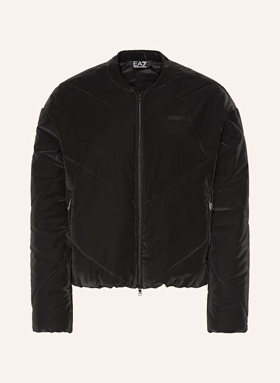 Giorgio ARMANI loafers logo-embroidered short-sleeve polo shirt Quilted jacket BLACK