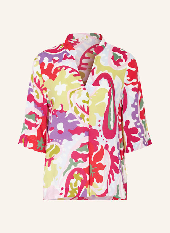 ETERNA Bluse LOOSE FIT WEISS/ HELLBLAU/ FUCHSIA