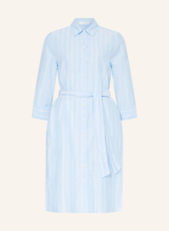 ETERNA Hemdblusenkleid mit Leinen HELLBLAU/ WEISS