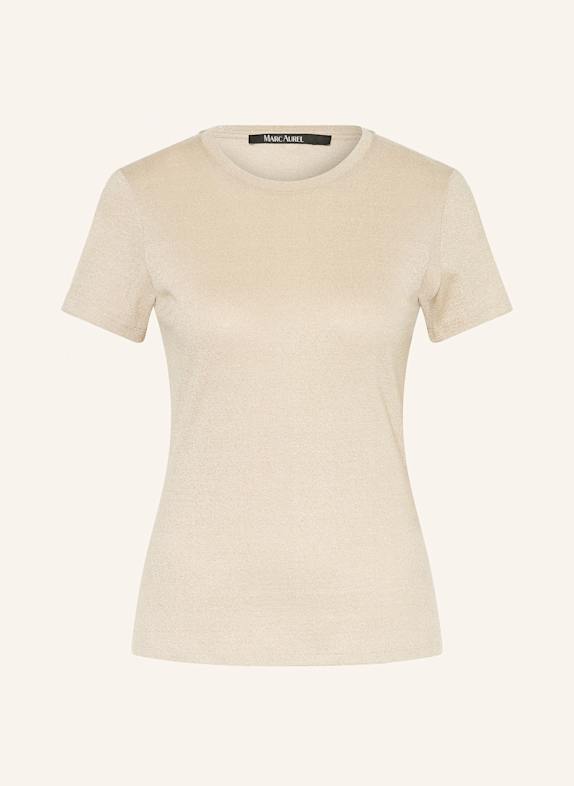 MARC AUREL T-shirt z błyszczącą przędzą BEŻOWY