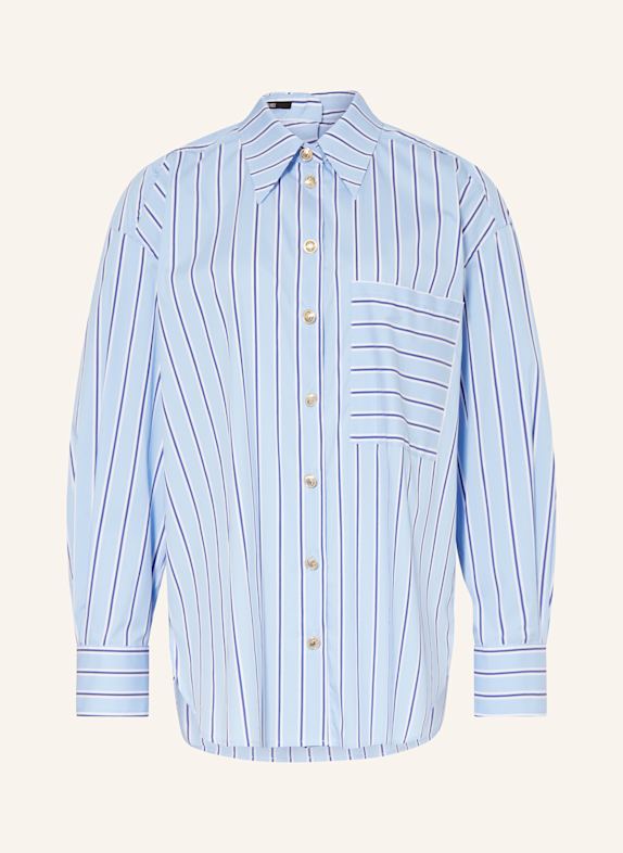 MARC AUREL Oversized košilová halenka TMAVĚ MODRÁ/ TMAVĚ MODRÁ/ BÍLÁ