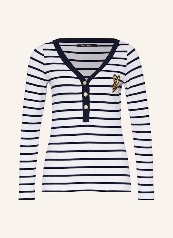 MARC AUREL T-shirt BIAŁY/ GRANATOWY