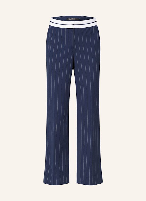 MARC AUREL Wide leg trousers DARK BLUE/ WHITE