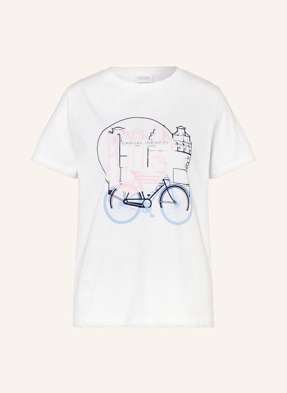 Jeans für Damen T-Shirt WEISS/ HELLBLAU/ HELLROSA