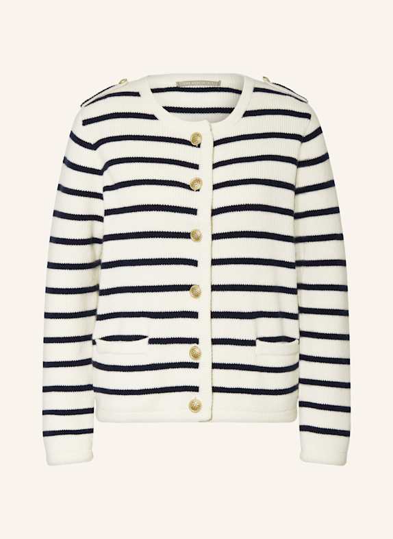 (THE MERCER) N.Y. Strickjacke aus Cashmere ECRU/ DUNKELBLAU