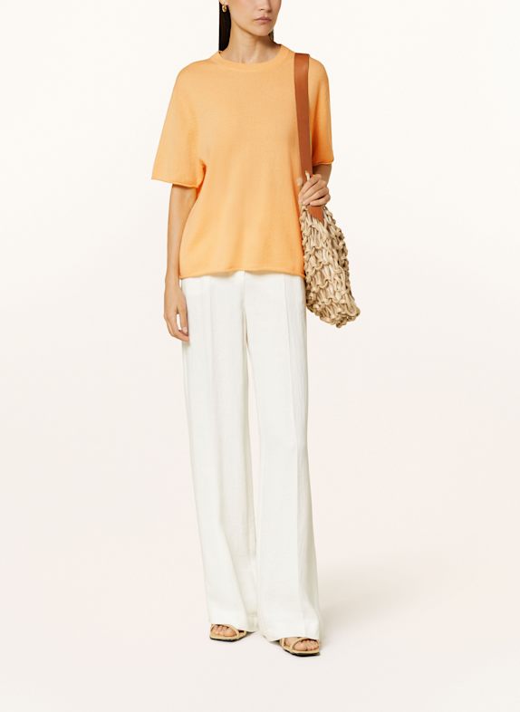 (THE MERCER) N.Y. Gebreid shirt van kasjmier DONKERGEEL