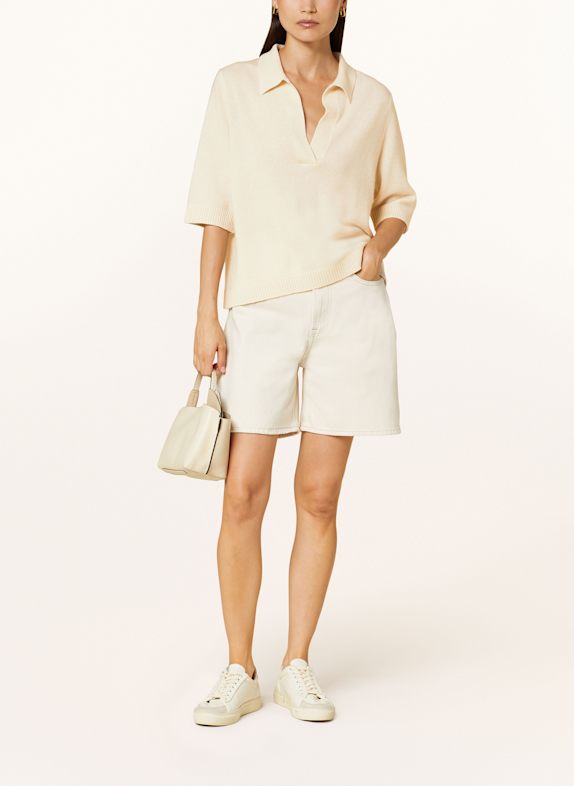(THE MERCER) N.Y. Gebreid shirt van kasjmier ECRU