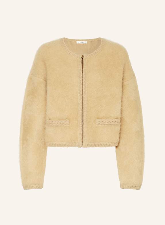 FRAME Strickjacke mit Cashmere HELLBRAUN
