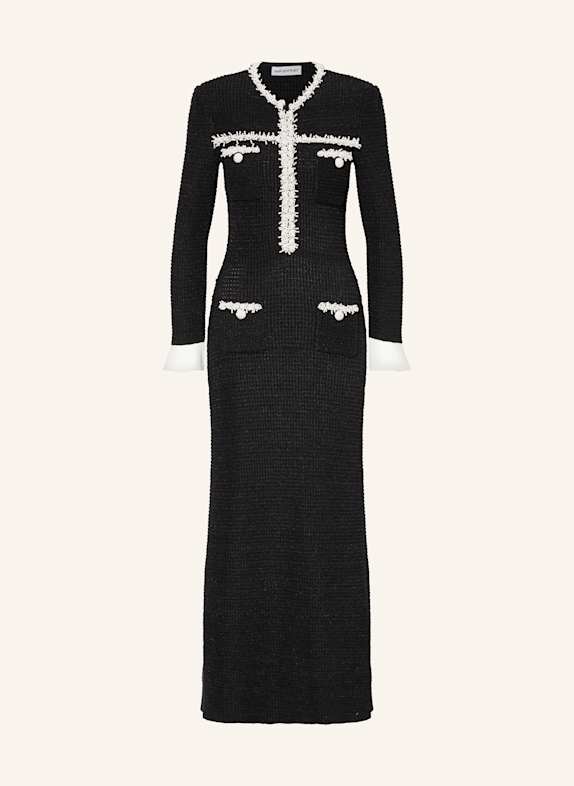 self-portrait Evening dress with decorative gems BLACK/ WHITE