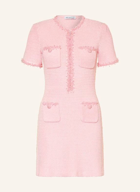self-portrait Strickkleid mit Schmuckperlen ROSA