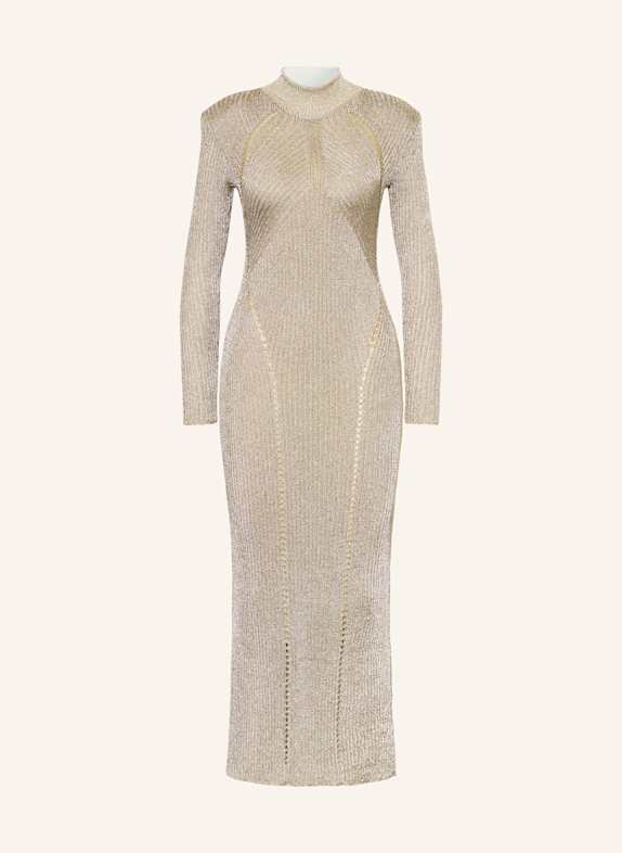 self-portrait Strickkleid GOLD