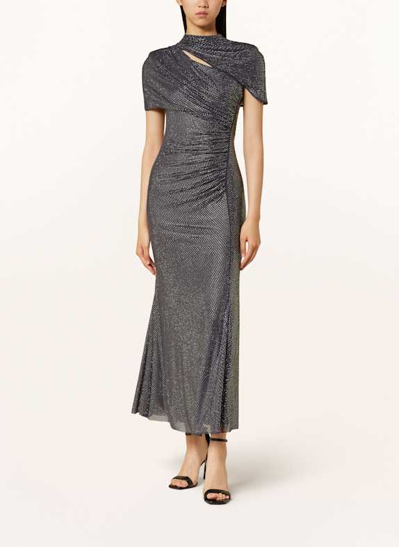 self-portrait Abendkleid mit Schmucksteinen DUNKELGRAU