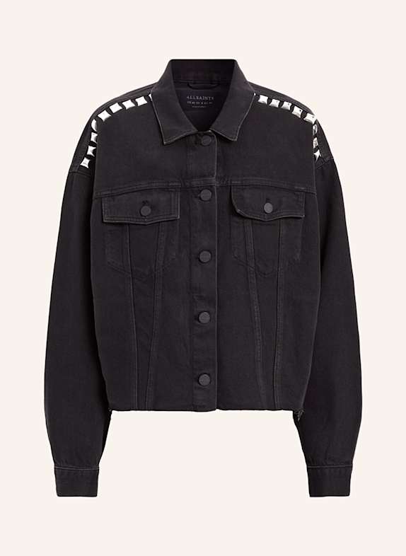 ALLSAINTS Alexander Wang embroidered silk-satin shirt BLACK