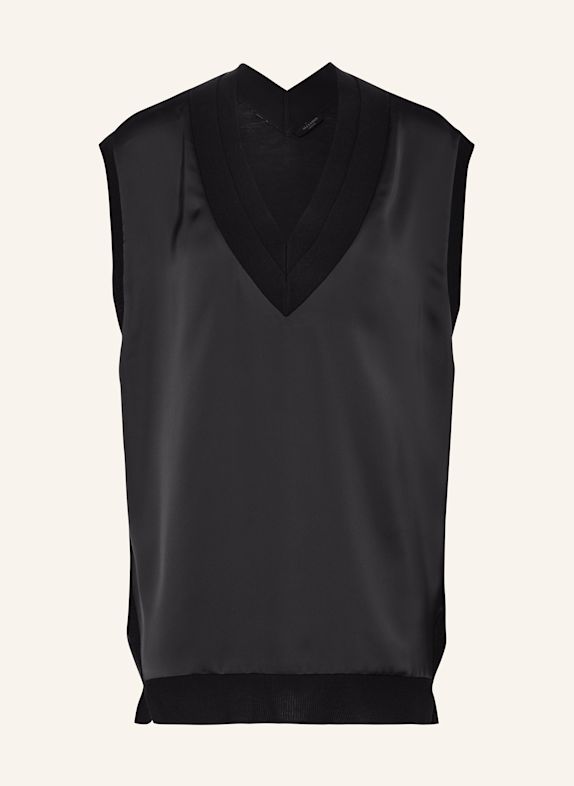 ALLSAINTS Top BERN im Materialmix SCHWARZ