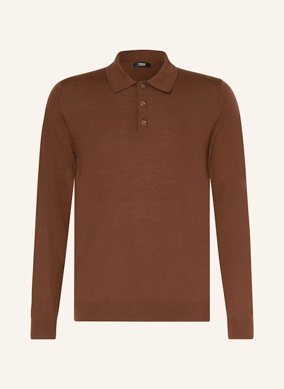 REISS Daniele Alessandrini Shirts for Men TRAFFORD made of merino wool DARK BROWN