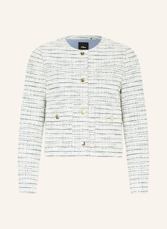 s.Oliver BLACK LABEL Bouclé-Blazer WEISS/ HELLBLAU/ DUNKELBLAU