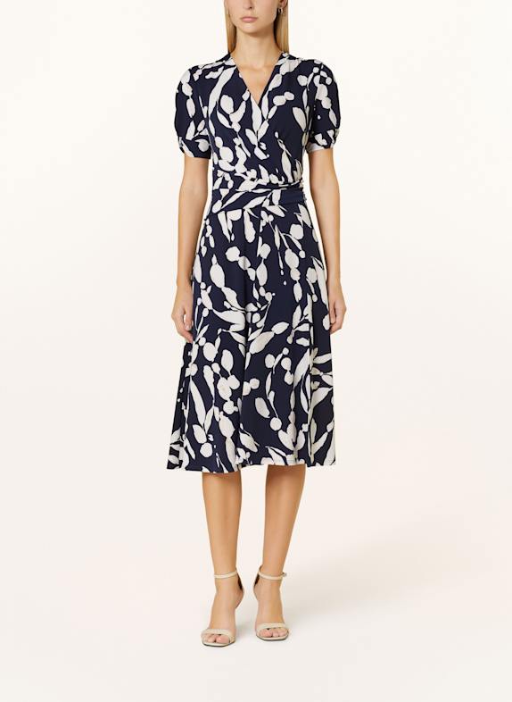 Joseph Ribkoff Kleid in Wickeloptik DUNKELBLAU/ ECRU