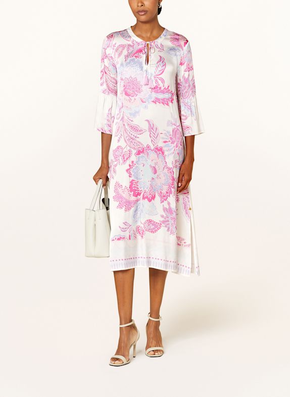 yippie hippie Satinkleid WEISS/ PINK/ HELLLILA