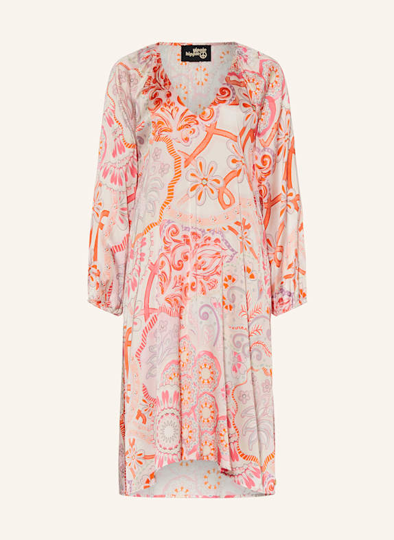 yippie hippie Satinkleid ECRU/ ORANGE/ ROSA
