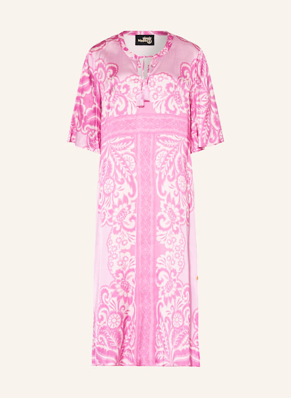 yippie hippie Satinkleid mit 3/4-Arm ROSA/ HELLROSA