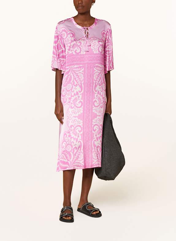 yippie hippie Satinkleid mit 3/4-Arm ROSA/ HELLROSA