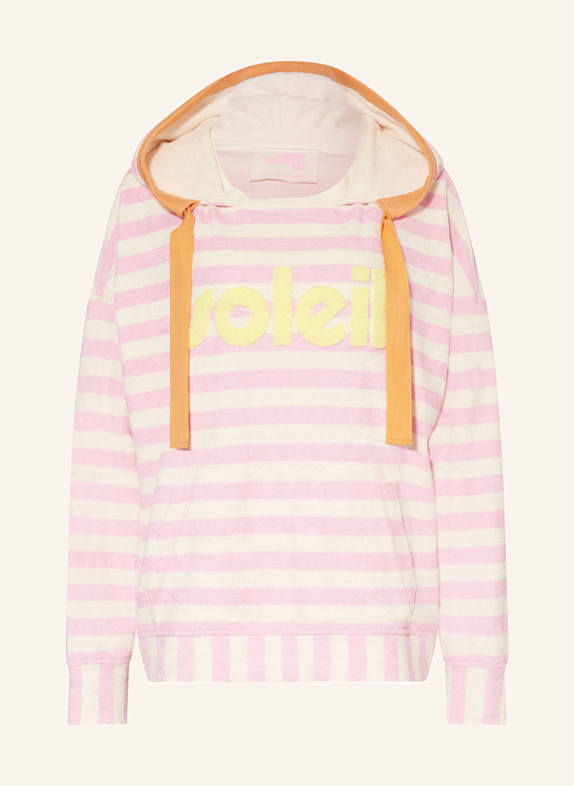 yippie hippie Oversized hoodie made from terry cloth PINK/ CREAM
