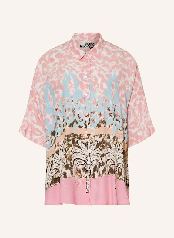 yippie hippie Oversized-Hemdbluse ROSA/ HELLBLAU/ WEISS