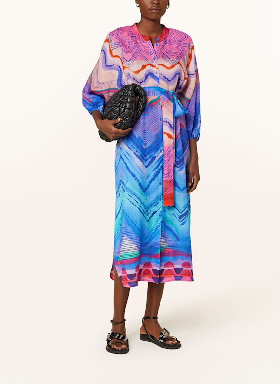 yippie hippie Kleid mit 3/4-Arm PINK/ LILA/ TÜRKIS