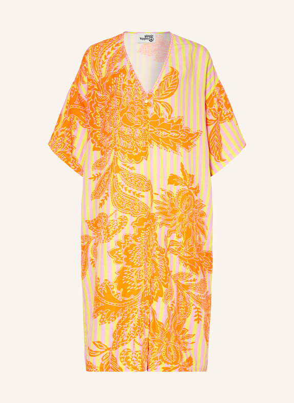 yippie hippie Kleid mit Leinen GELB/ ROSA/ ORANGE