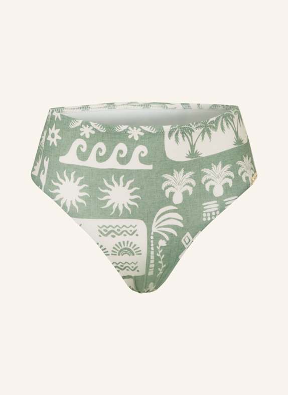 watercult RUSTIC MED high-waist bikini bottoms LIGHT GREEN/ CREAM