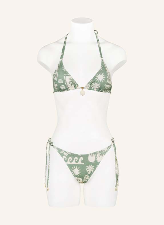 watercult Triangelbikini-broekje RUSTIC MED LICHTGROEN / CRÈME