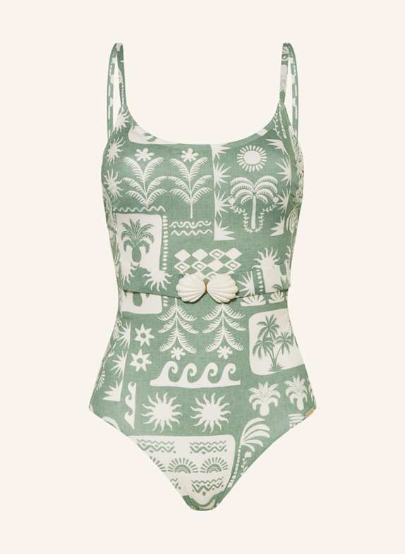 watercult RUSTIC MED swimsuit LIGHT GREEN/ CREAM