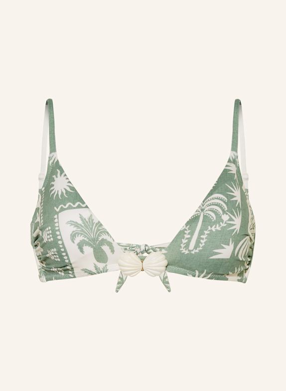 watercult RUSTIC MED bralette bikini top LIGHT GREEN/ CREAM