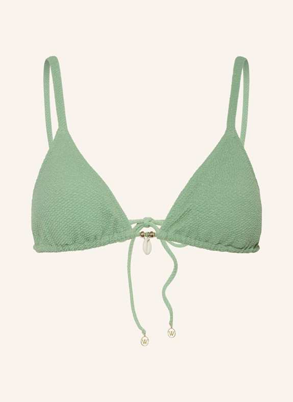 watercult SWIM SPARKLE triangle bikini top with glitter thread LIGHT GREEN