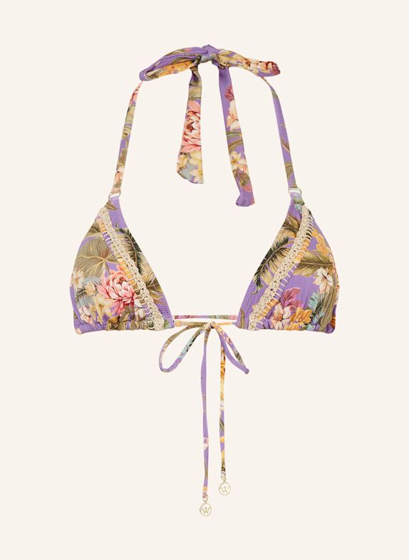 watercult Triangle bikini top DREAMSCAPE TROPICS PURPLE/ GREEN/ ROSE