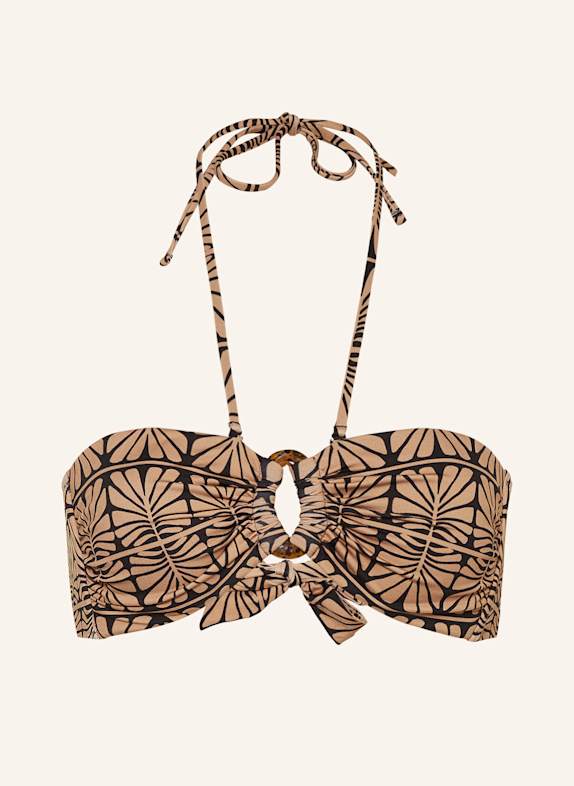 watercult ARTISAN VIBE bandeau bikini top LIGHT BROWN/ BLACK